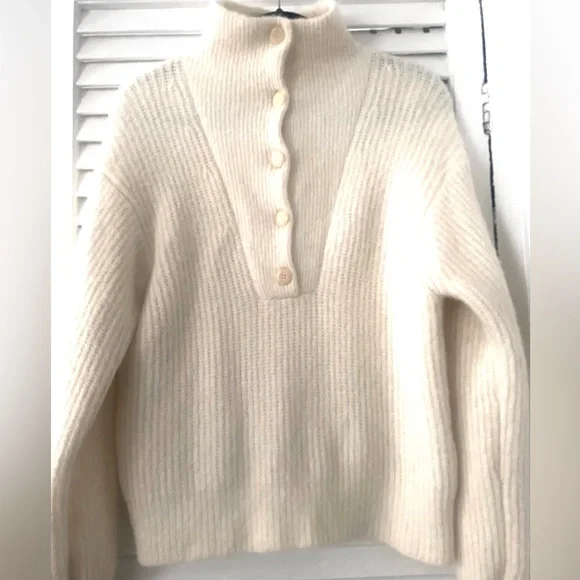 Sezane Micky Alpaca wool sweater Ivory size M - Picture 8 of 11